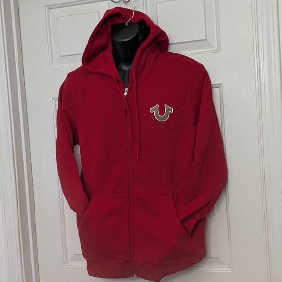 TRUE RELIGION Men's Hoodie Jacket Size M Red NWT - Picture 1 of 10